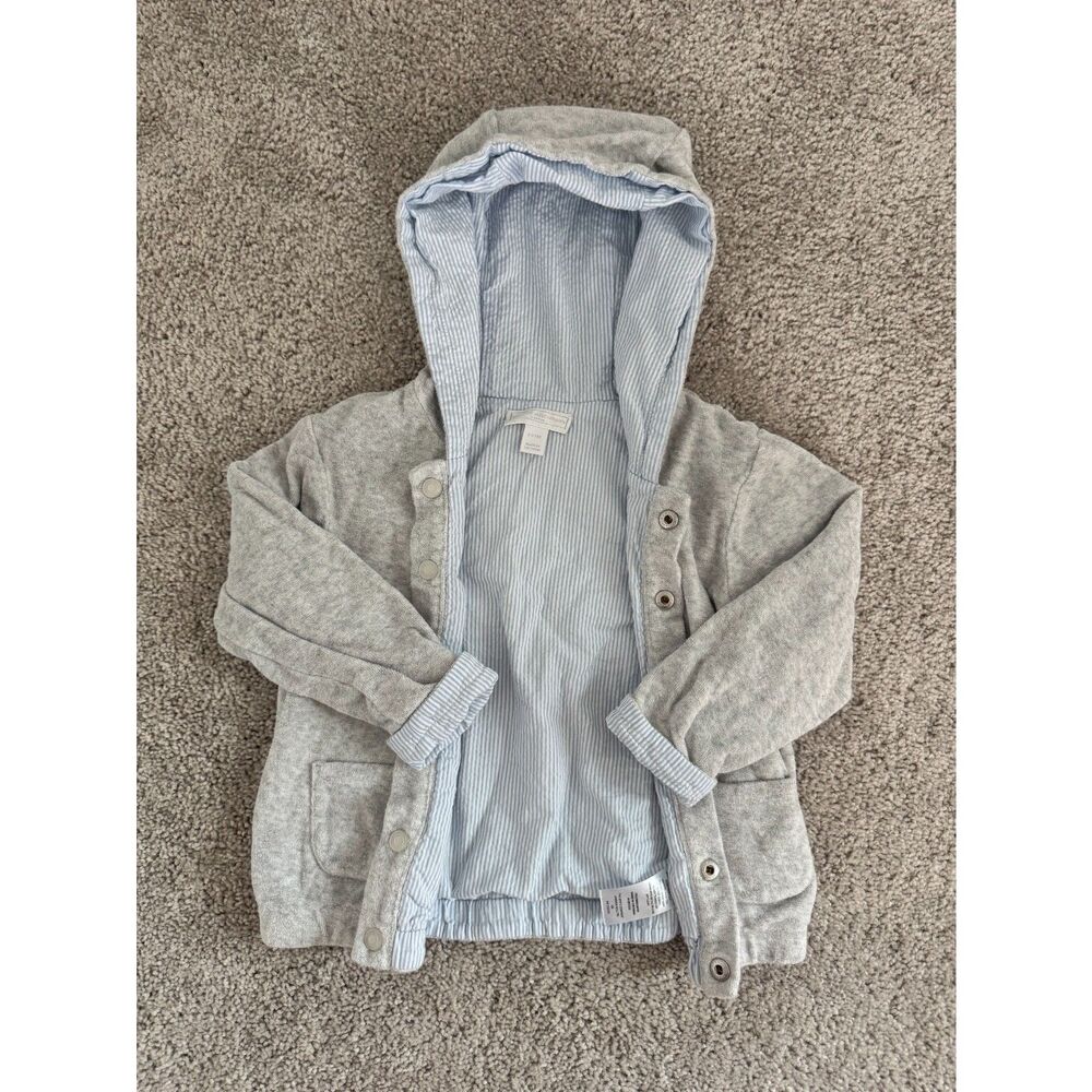 Little White Company Toddler Boys Reversible Jacket 100% Cotton Size 2-3 Years